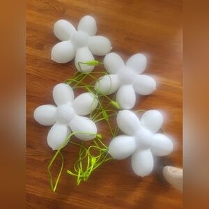 Ikea Flower Lights with Lime Green Cords X 4
